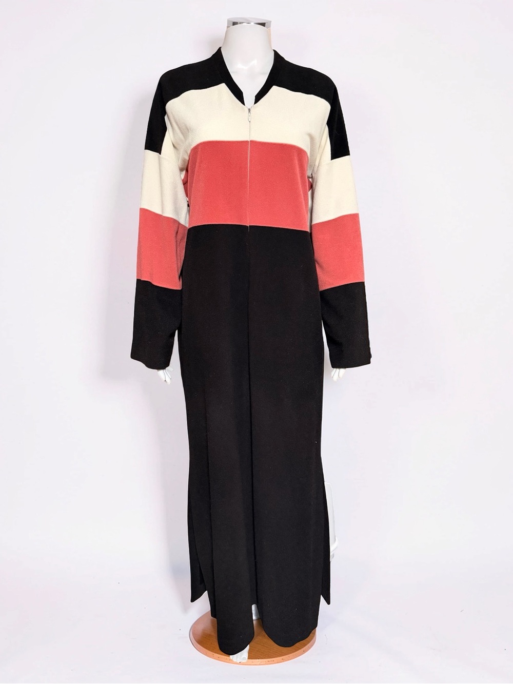 Vintage Vanity Fair Colorblock Zip Front Lounge Jumpsuit Size Large